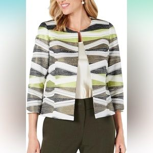 Kasper Women's Open Front Jacquard Jacket